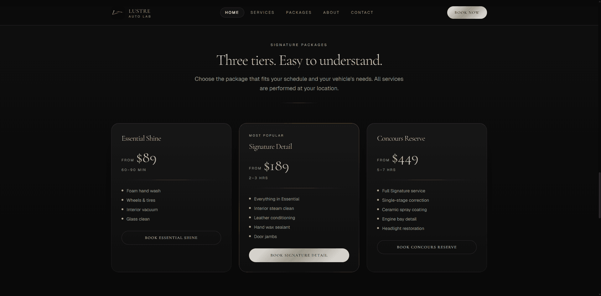 Lustre — Website and staff management system screenshot 3
